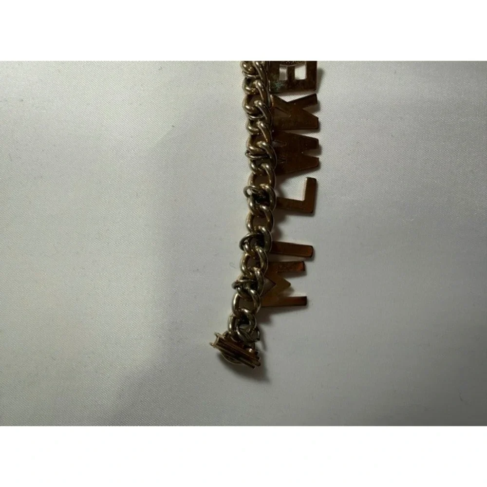 Vintage 1950s Milwaukee Braves Gold Tone Charm Bracelet MLB Baseball Memorabilia